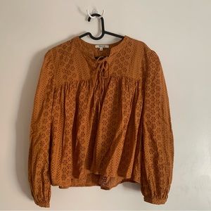 Madewell Size Large cropped long sleeve blouse